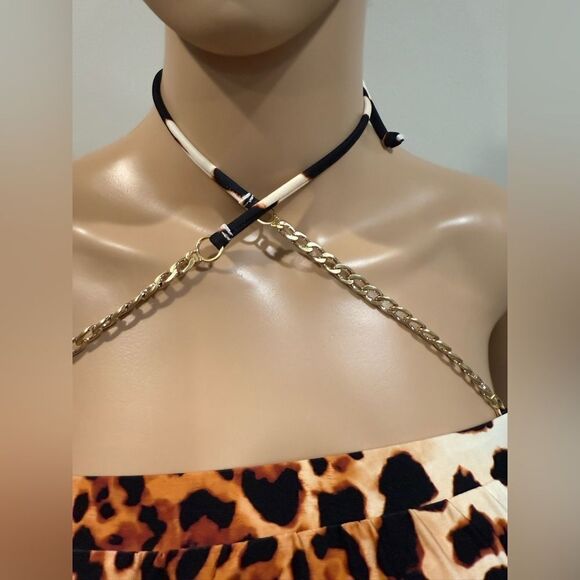 NWT Vince Camuto chain halter tankini top - Picture 6 of 8